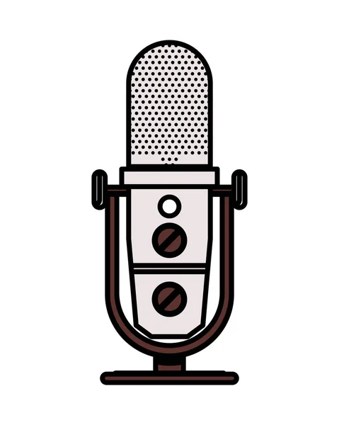 Radio microphone rétro icône isolée — Image vectorielle