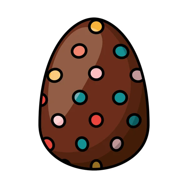 Uovo di Pasqua dipinto in stile piatto punteggiato — Vettoriale Stock