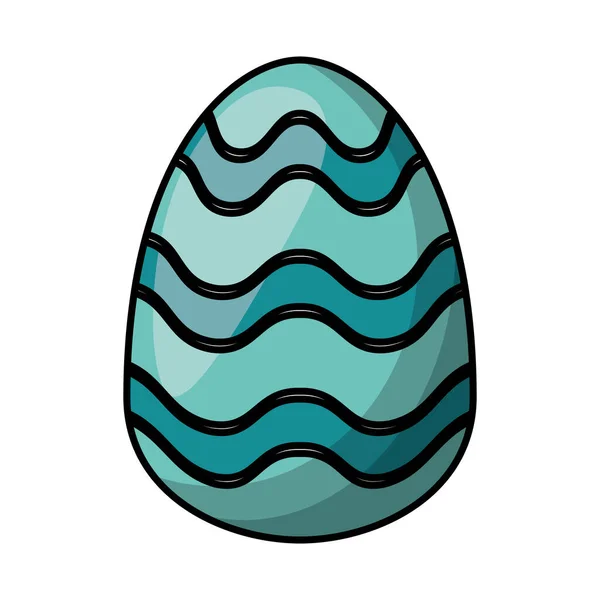 Oeuf de Pâques peint avec des bandes ondulées style plat — Image vectorielle