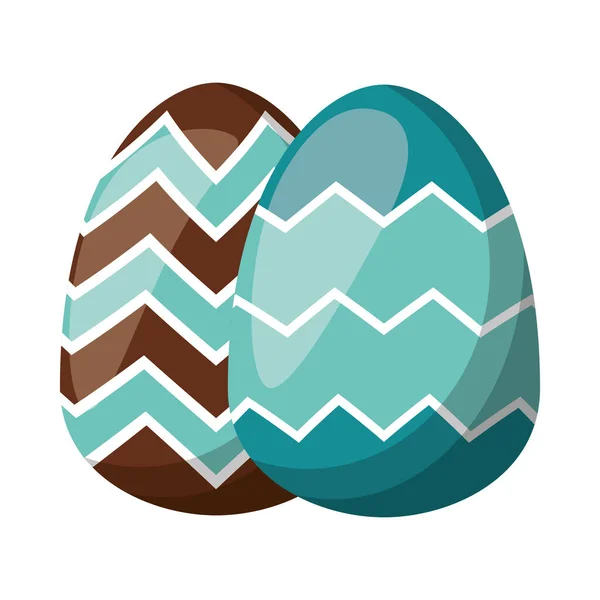 Par huevos de Pascua pintado icono — Vector de stock