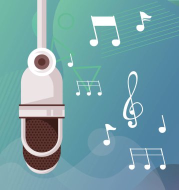 radyo mikrofon retro asılı simgesi
