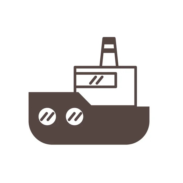 Ship boat child toy line style icon — Stock Vector