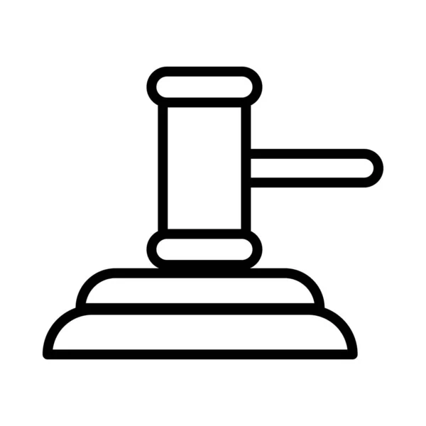 Justice marteau dispositif icône isolée — Image vectorielle
