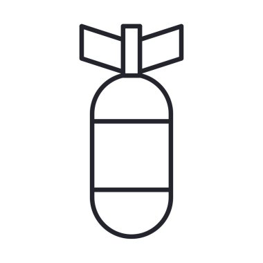 Nükleer bomba askeri güç hattı ve biçim simgesini doldur