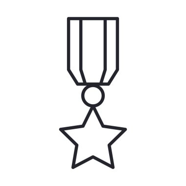 askeri güç madalya hattı ve biçim simgesini doldur