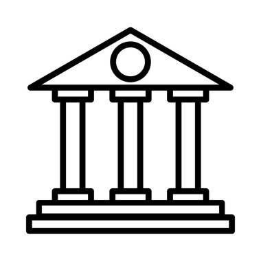 banka bina cephe izole simgesi