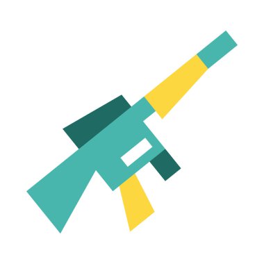 Keskin nişancı silahı askeri güç hattı ve biçim simgesini doldur