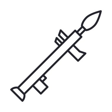 roket fırlatıcı askeri güç hattı ve biçim simgesini doldur