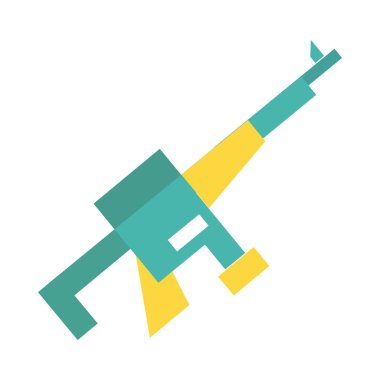 Keskin nişancı silahı askeri güç hattı ve biçim simgesini doldur