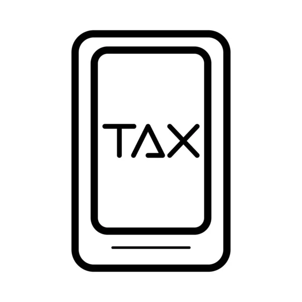 Smartphone με φορολογική υποχρέωση απομονωμένο εικονίδιο — Διανυσματικό Αρχείο