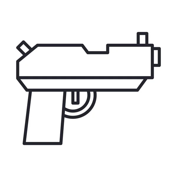 Gun militaire kracht lijn en vul stijl pictogram — Stockvector