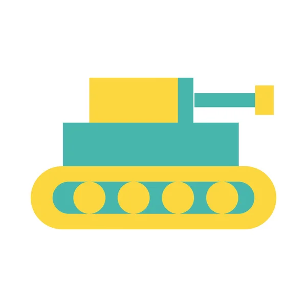 Línea de fuerza militar tanque e icono de estilo de relleno — Vector de stock