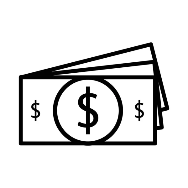 Billets argent billet de banque icône — Image vectorielle