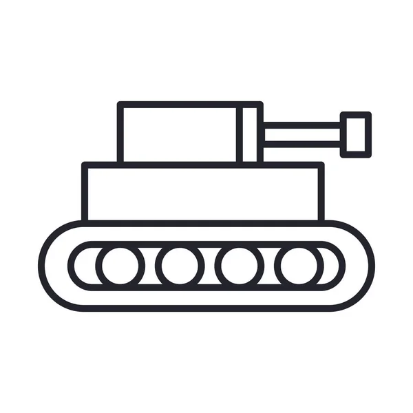 Tank militaire kracht lijn en vul stijl pictogram — Stockvector