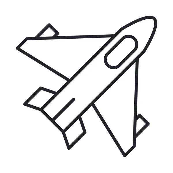 Letecká vojenská silová linie a výplň stylu ikony — Stockový vektor