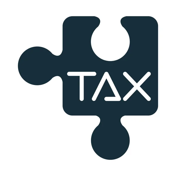 Daňová povinnost s puzzle kus silueta styl — Stockový vektor