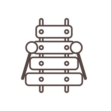 Xilophone çocuk oyuncak çizgisi biçimi simgesi