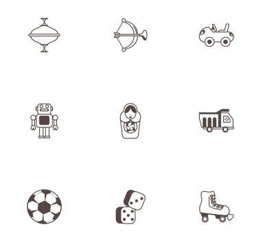 Çocuk oyuncakları demeti simge çizgisi biçimi