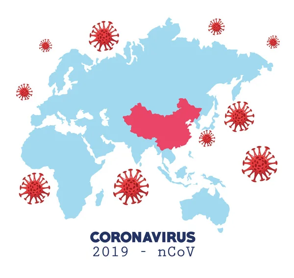 Coronavirus infographic με χάρτες και προχωρημένες περιπτώσεις — Διανυσματικό Αρχείο