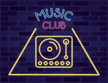 dj müzik çalar neon ışıklar