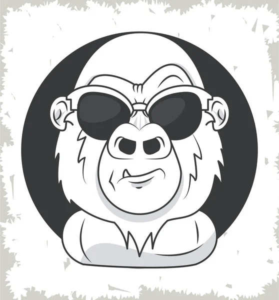 Divertido gorila con gafas de sol estilo fresco — Archivo Imágenes Vectoriales