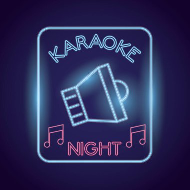 Hoparlörlü karaoke kelime neon ışıkları
