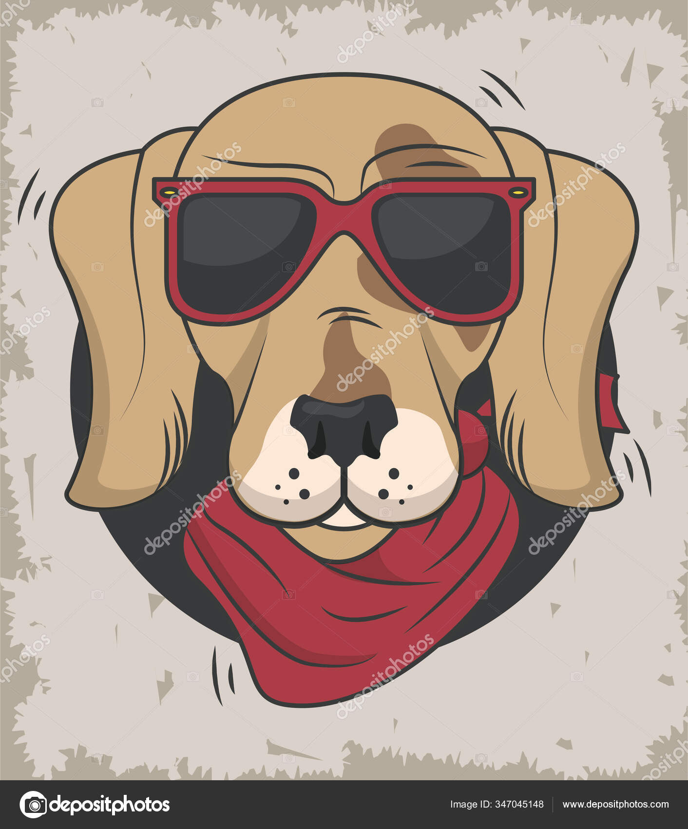 Funny dog with sunglasses cool style Stock Vector Image by ©jemastock  #347045148