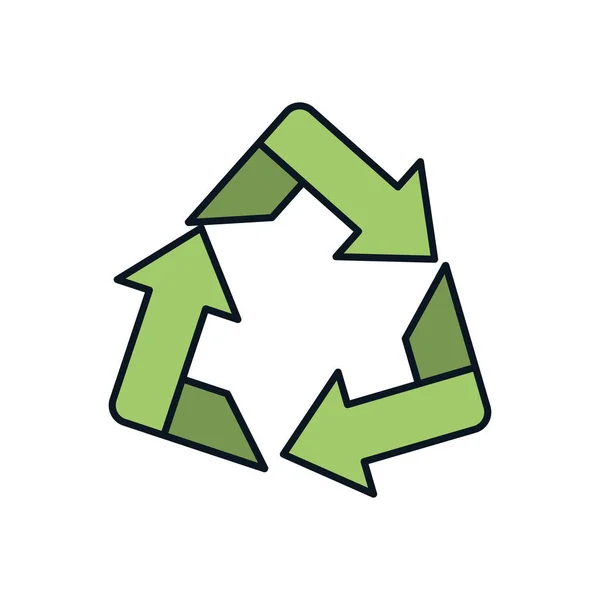 Flechas reciclar símbolo icono aislado — Vector de stock