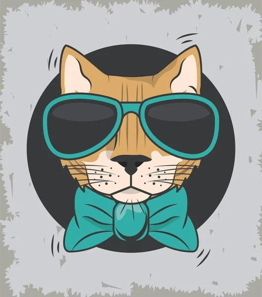 Lustige Katze mit Sonnenbrille coolen Stil — Stockvektor