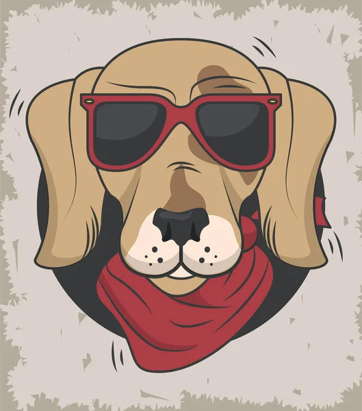 Lustiger Hund mit Sonnenbrille cool — Stockvektor