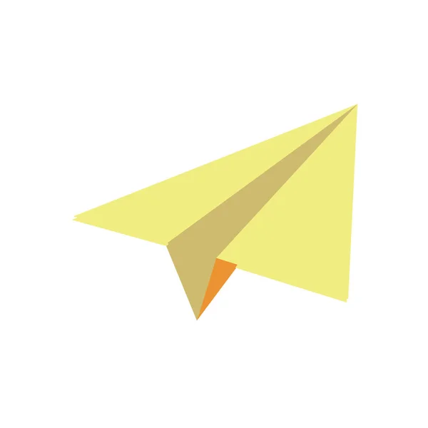 Avião de papel voando ícone de estilo plano —  Vetores de Stock