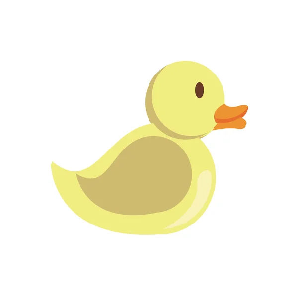 Ducky child toy flat style icon — Stok Vektör