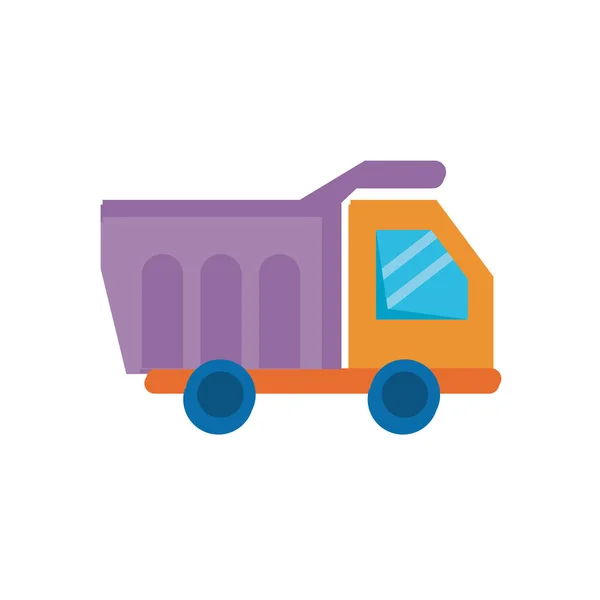 Dump truck vehicle flat style — Stock Vector
