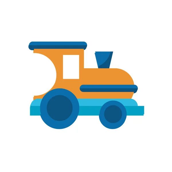 Lindo tren niño juguete plano icono de estilo — Vector de stock