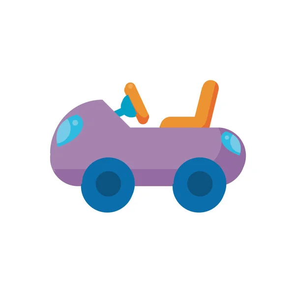 Coche niño juguete plano icono de estilo — Vector de stock