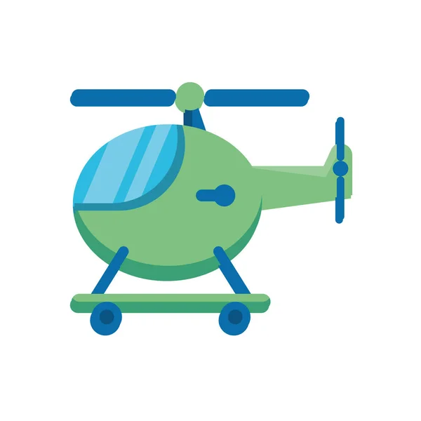 Helicóptero voando brinquedo criança ícone de estilo plano — Vetor de Stock