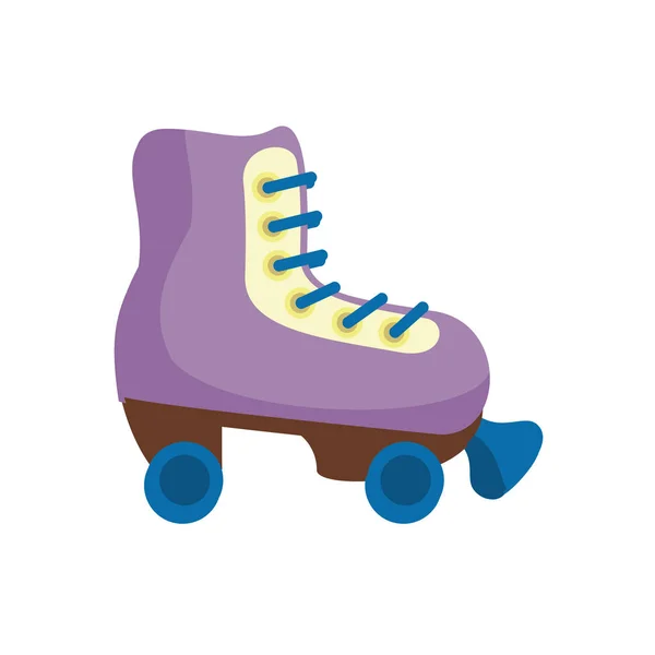 Skate roller child toy flat style icon — Stock Vector