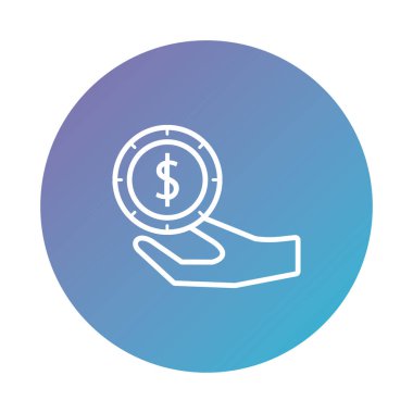 hand lifting coin money dollar degraded style