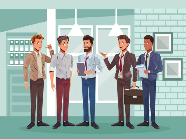 Young business men workers characters — Stock vektor