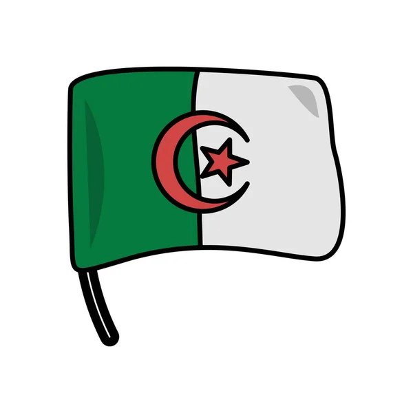 Algeria flag country isolated icon — Stock Vector