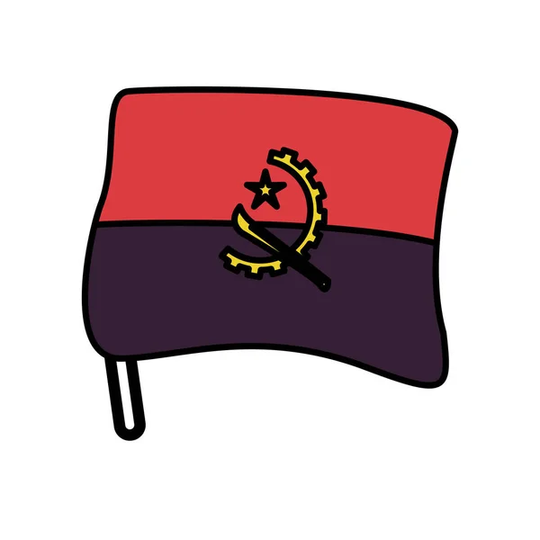 Angola flag country isolated icon — Stock Vector