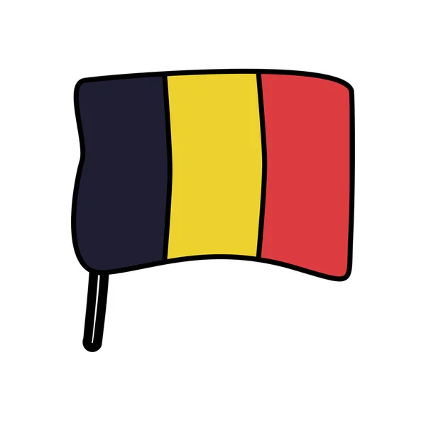 Belgium bandera país aislado icono — Vector de stock