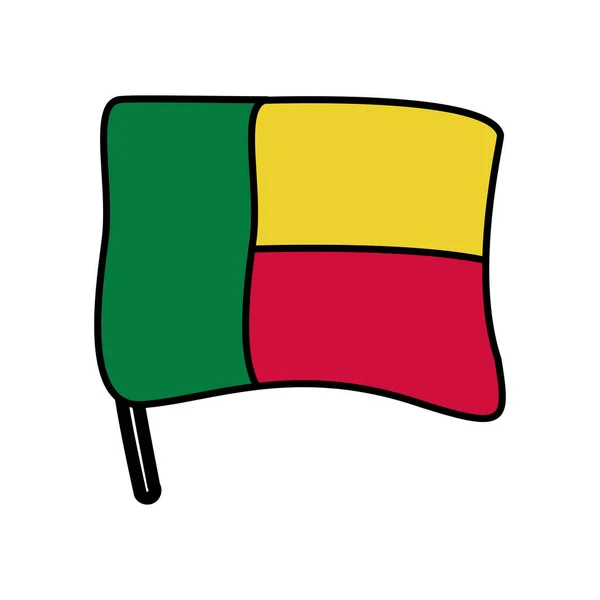 Benin vlajka země izolované ikony — Stockový vektor
