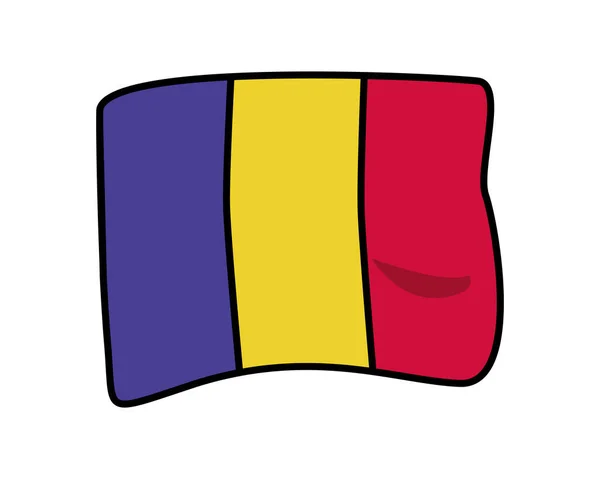 Chad船旗国孤立图标 — 图库矢量图片