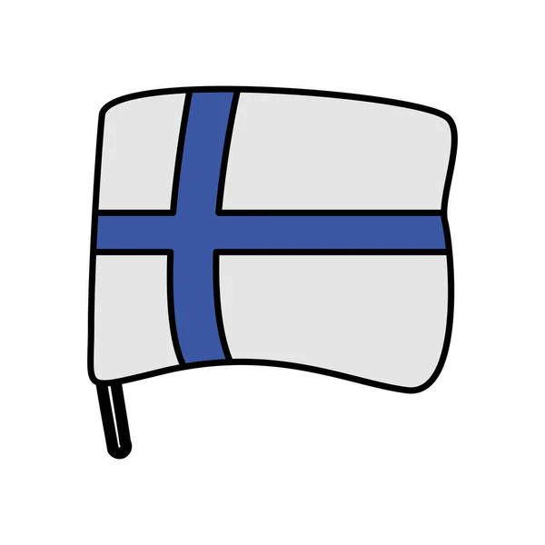 Απομονωμένο εικονίδιο χώρας σημαίας της Φινλανδίας — Διανυσματικό Αρχείο