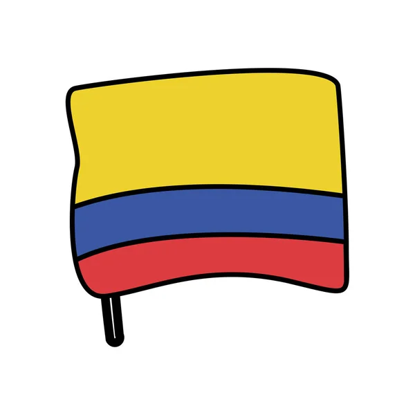 Colombia bandera país aislado icono — Vector de stock