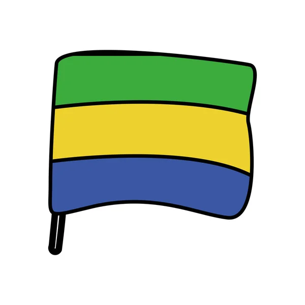 Gabon zászló ország elszigetelt ikon — Stock Vector