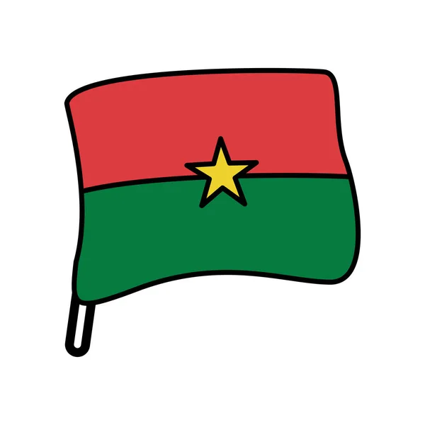 Burkina faso zászló ország elszigetelt ikon — Stock Vector