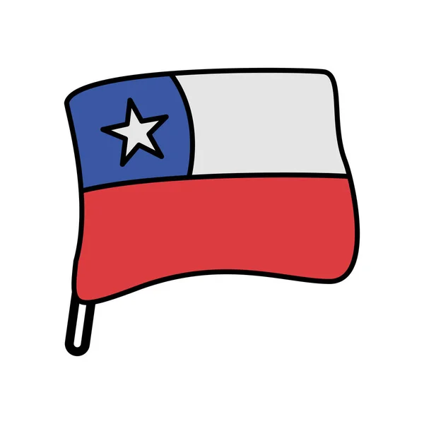 Chile bandera país aislado icono — Archivo Imágenes Vectoriales