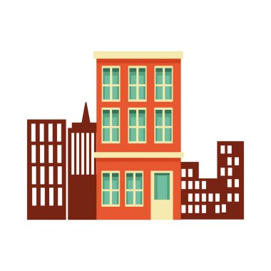 Şehir manzaralı pencereli binalar